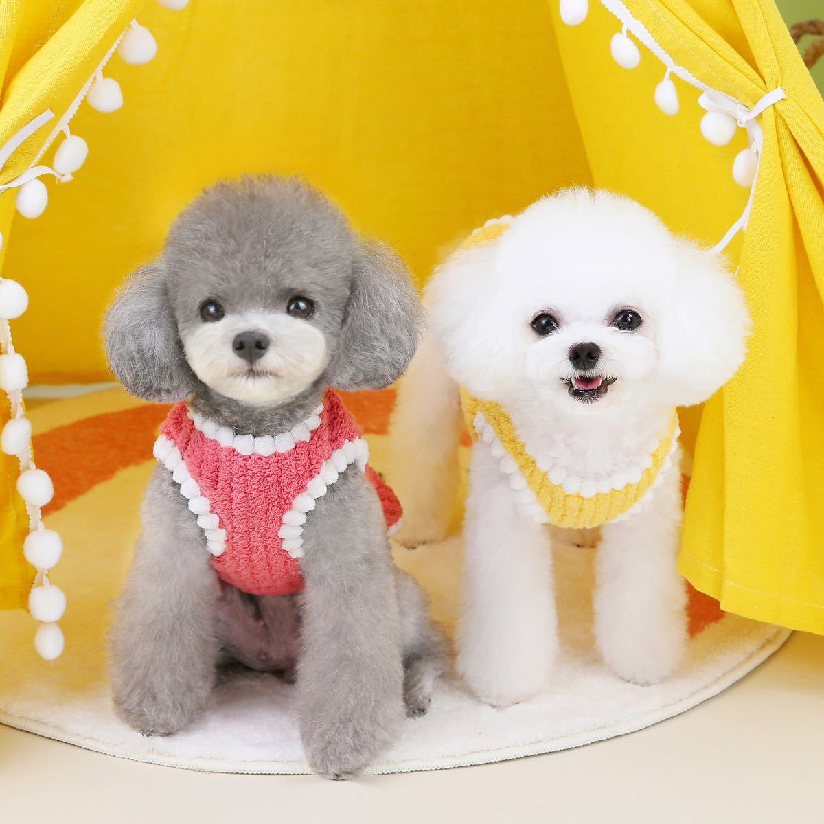 XL 背中ボタン モコモコ ベスト （ピンク） 犬服 ペット用品 犬の服 猫服 ペット服 小型犬 冬服_画像3
