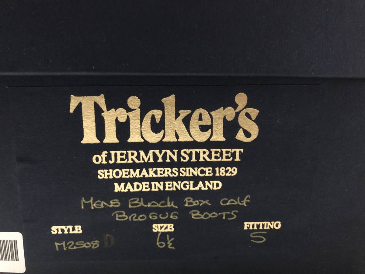 tricker's トリッカーズ 黒 malton 6.5 ウィングチップ メダリオン ブーツ m2508 6h_画像6