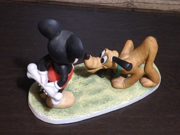 ◆ジャンク 格安◆　東京ディズニーランド ミッキーマウス＆プルート 陶器置物　Disney ミッキー ディズニー オールドミッキー_画像9