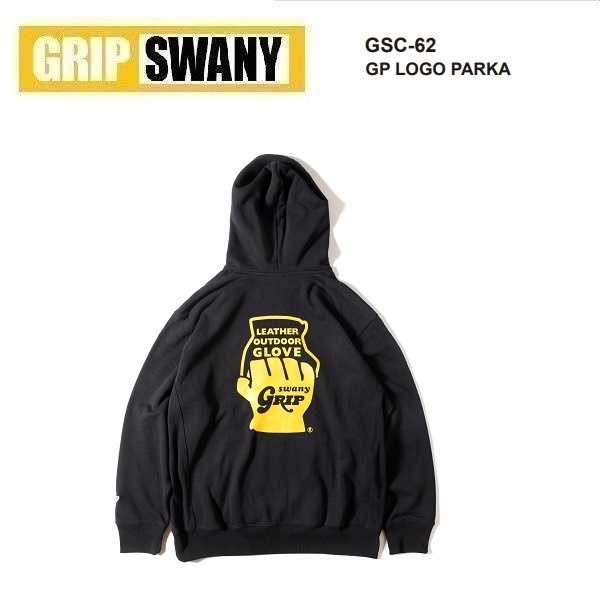 100%の保証 GRIP SWANY グリップスワニー GSロゴパーカー ブラック L