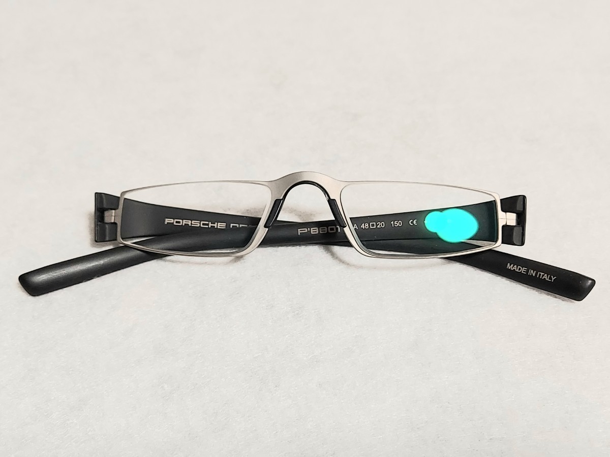 新品　PORSCHE DESIGN ポルシェデザイン　イタリア製　ブランド　メガネ　めがね　セルフレーム　軽量　軽い　シルバー_画像5