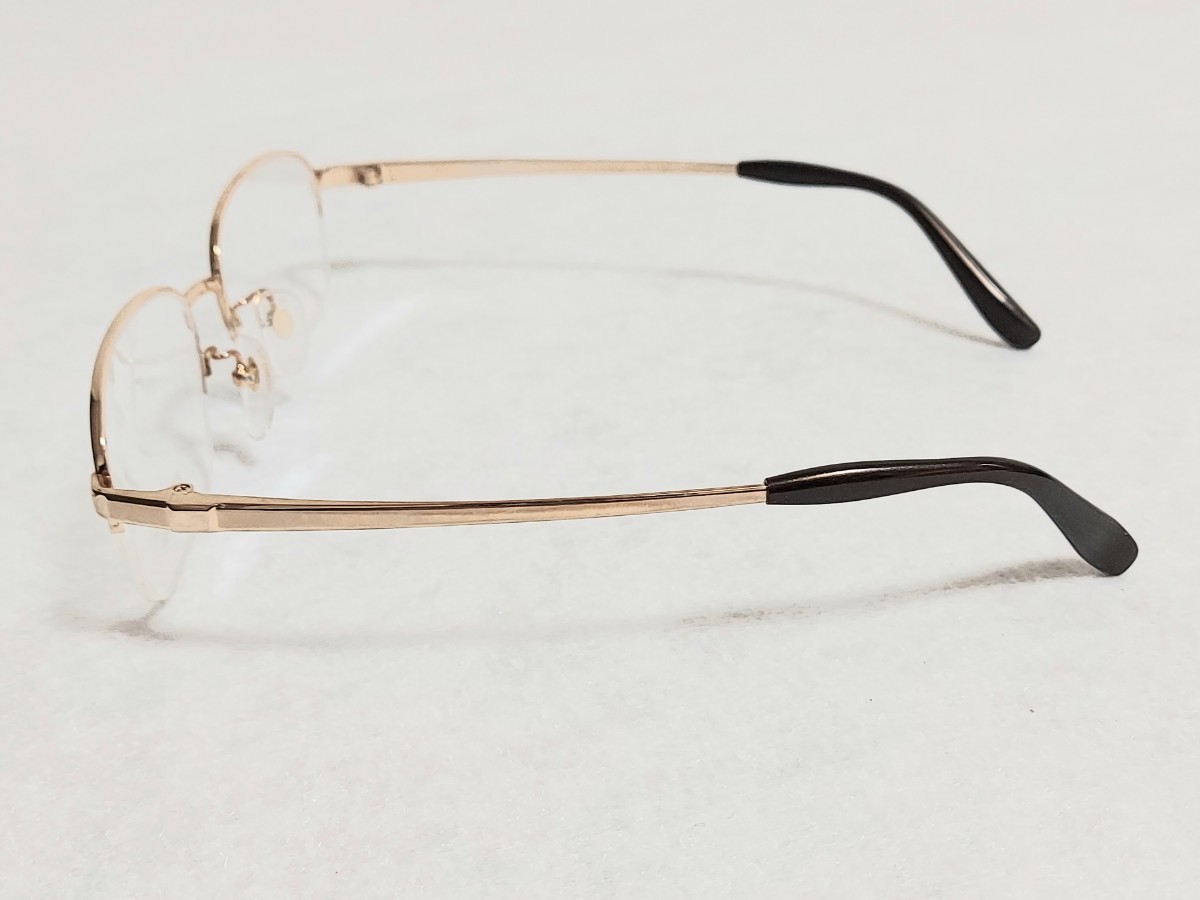 新品　WASHINGTON D.C　ワシントンD.C.　日本製　ブランド　メガネ　めがね　ハーフリム　チタン　軽い　高級感　綺麗　ゴールド_画像4