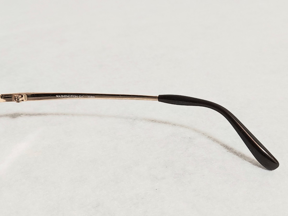 新品　WASHINGTON D.C　ワシントンD.C.　日本製　ブランド　メガネ　めがね　ハーフリム　チタン　軽い　高級感　綺麗　ゴールド_画像7