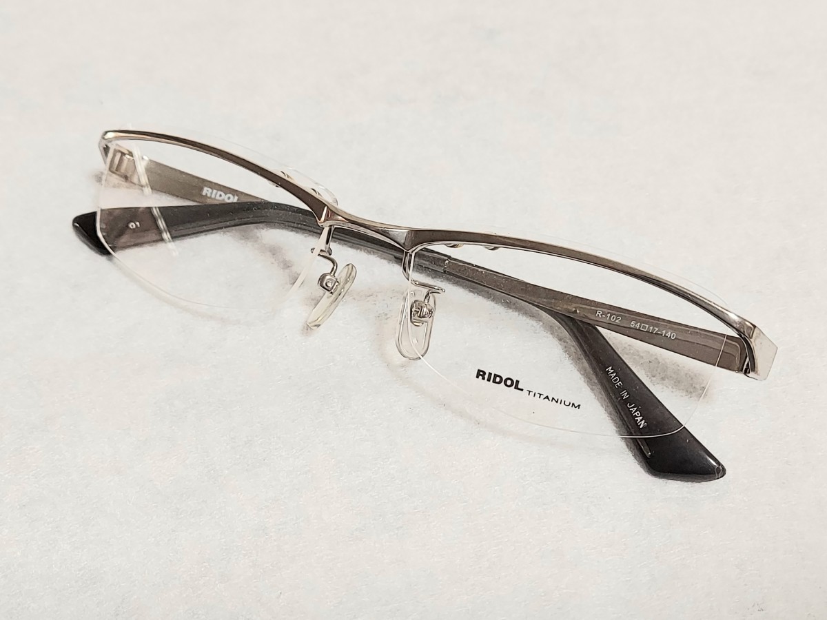 新品　RIDOL TITANIUM リードルチタニウム　日本製　ブランド　メガネ　めがね　ハーフリム　チタン　軽い　シルバー　綺麗_画像5