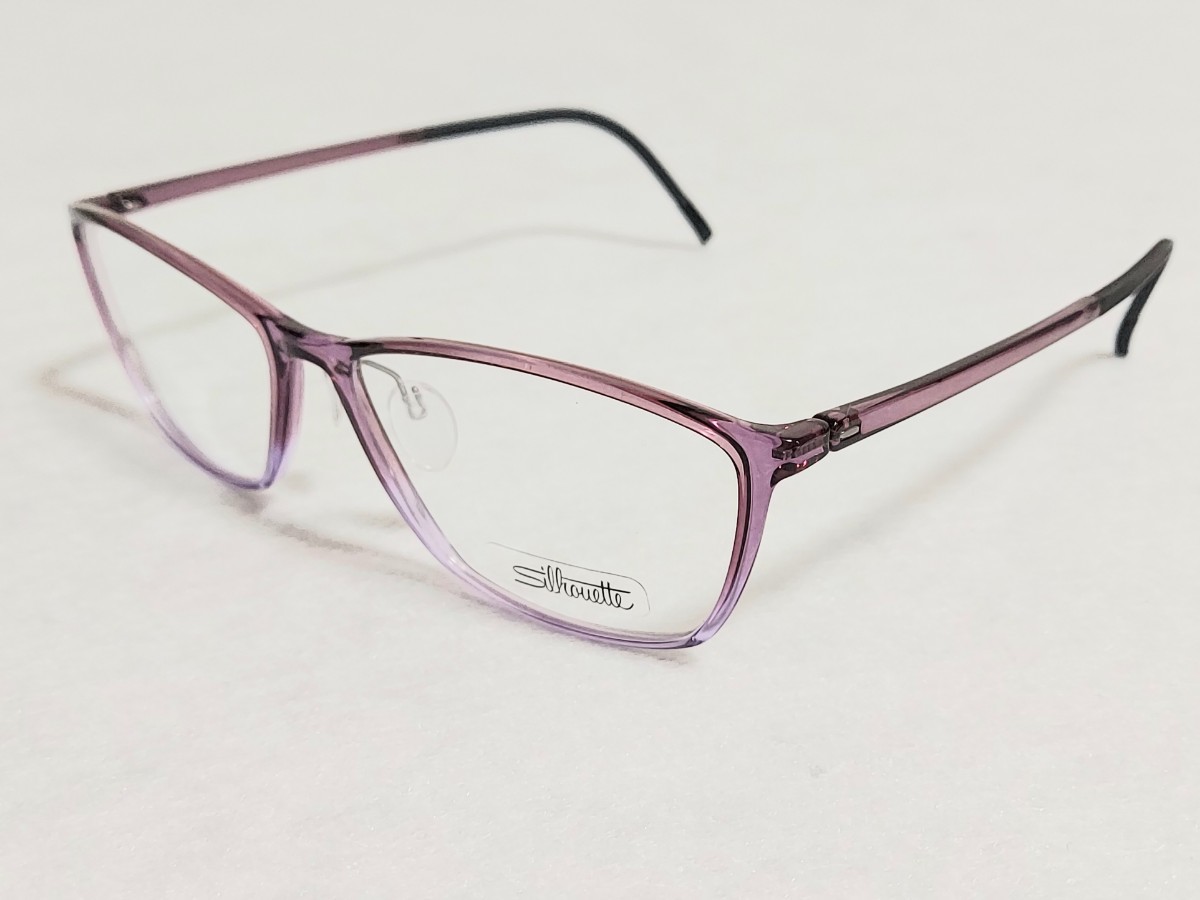 新品　Silhouette　シルエット　ブランド　メガネ　めがね　セルフレーム　軽い　高級感　上品　紫　パープル