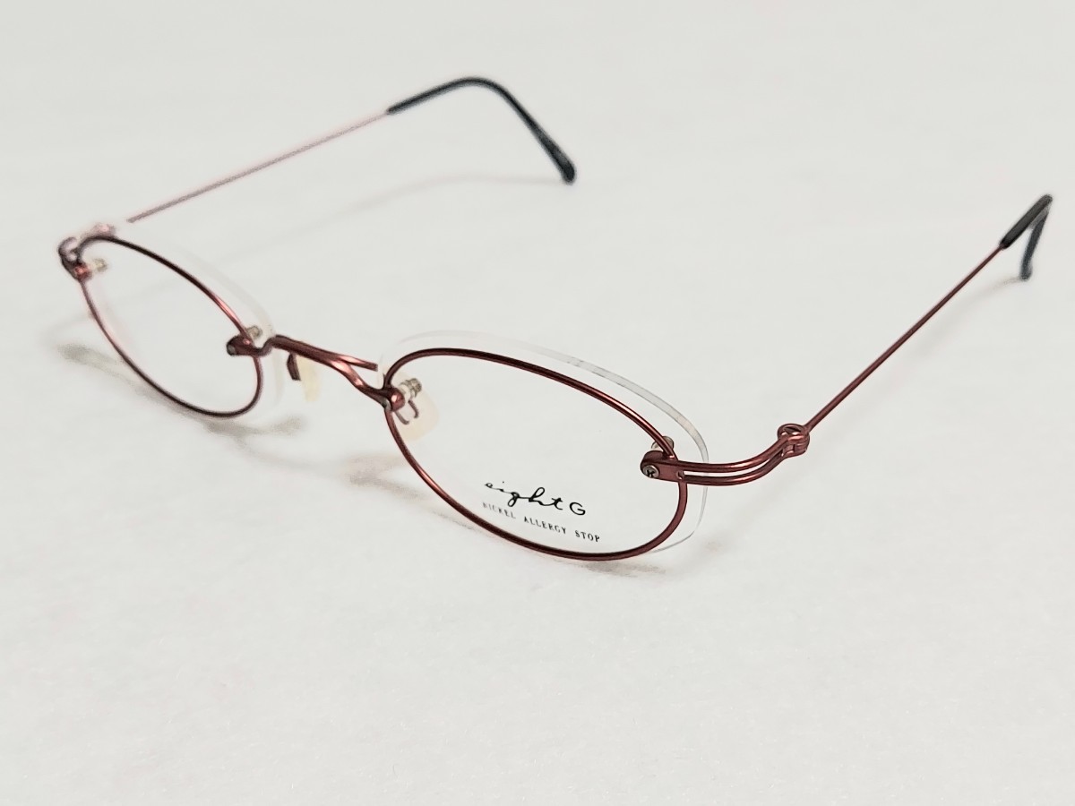 新品　eigh G エイトジー　日本製　ブランド　メガネ　めがね　フルリム　軽い　高級感　上品　赤　レッド_画像1