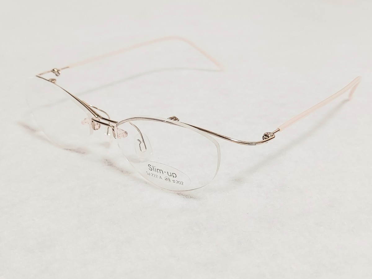 新品　Slim-up スリムアップ　日本製　ブランド　メガネ　めがね　ハーフリム　軽い　可愛い　綺麗_画像1