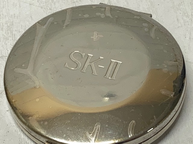 SKⅡ compact mirror Shiseido outer box equipped diameter approximately 6cm magnifying glass portable mirror extra attaching 