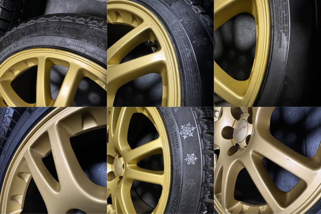 スバル インプレッサ WRX STI GDB 前期 丸目 純正 17インチ 7.5J＋53 PCD100 5穴 225/45R17_画像6