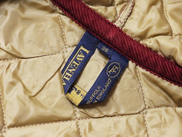 イングランド製　LAVENHAM　ラベンハム　フーデット　キルティングジャケット　正規品　中綿　フーディー　SUFFOLK　イギリス製　サイズ36_画像3