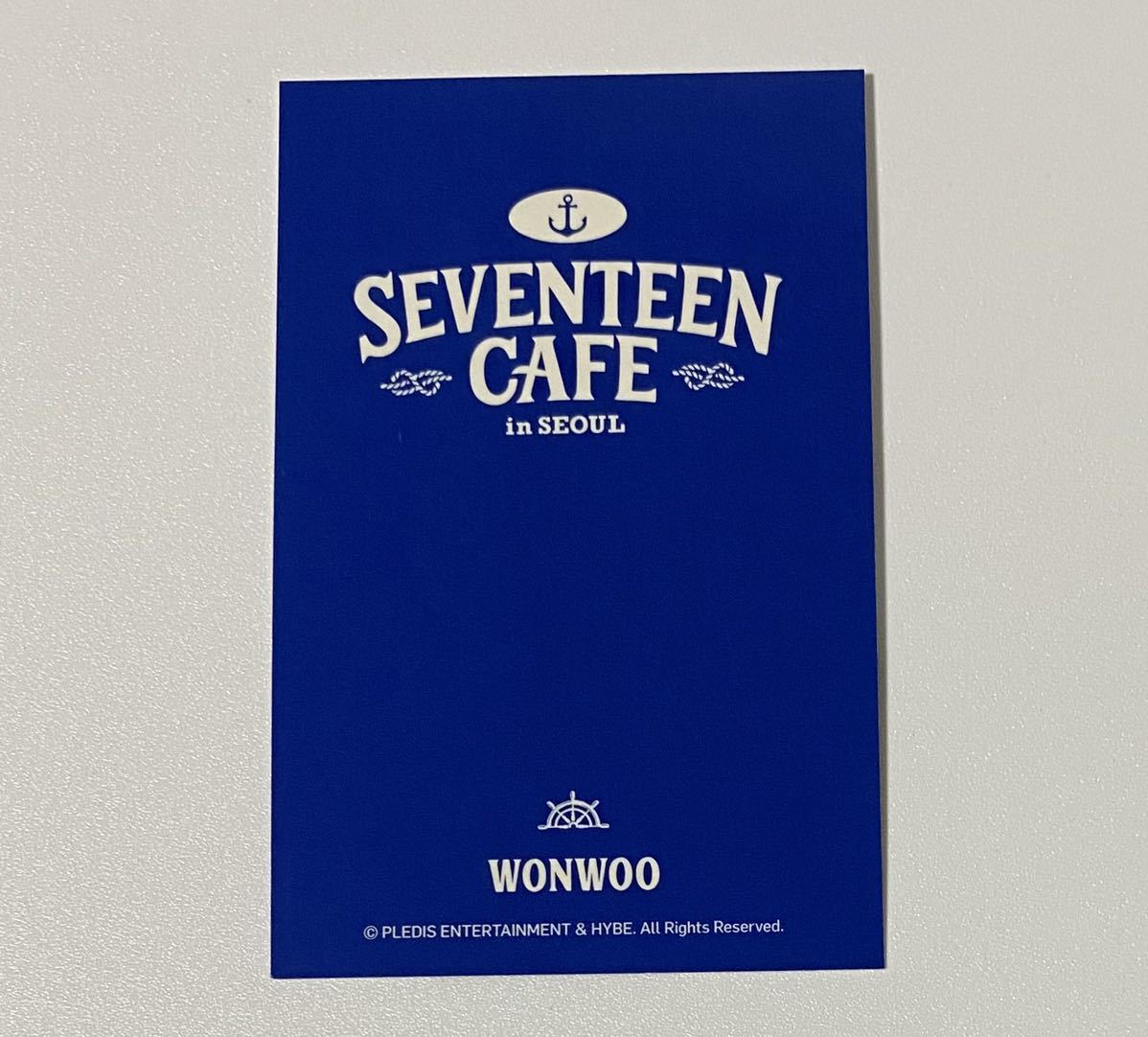 wonSEVENTEEN CAFE in SEOUL военная одежда коллекционные карточки WONWOO Photocard