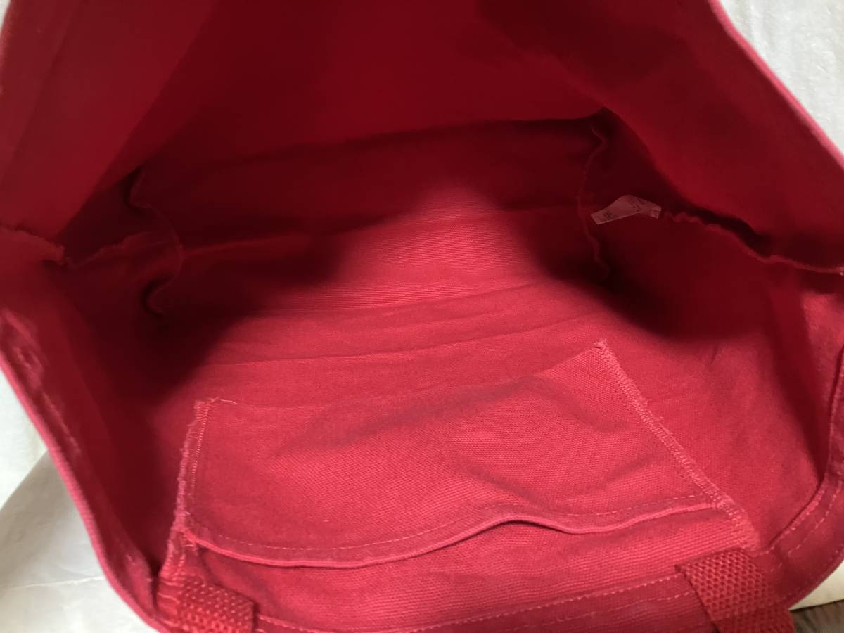 DEAN&DELUCA Dean and Dell -ka красный × серебряный большая сумка / портфель Япония б/у товар 