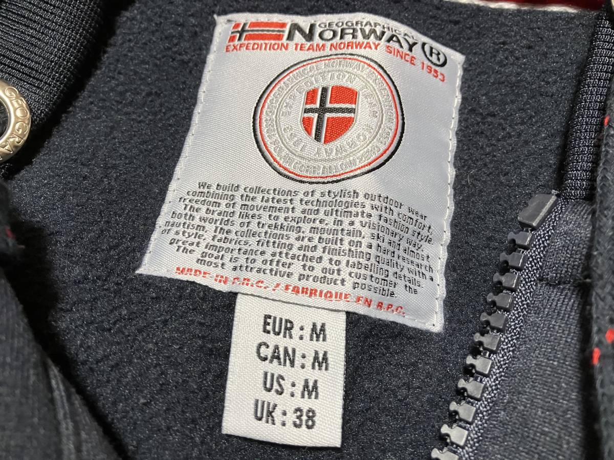 GEOGRAPHICAL NORWAY ジオグラフィカル ノルウェー パーカー ネイビー ワッペン/刺繍入り 中古品 EUR/M CAN/M US/M UK/38 _画像10