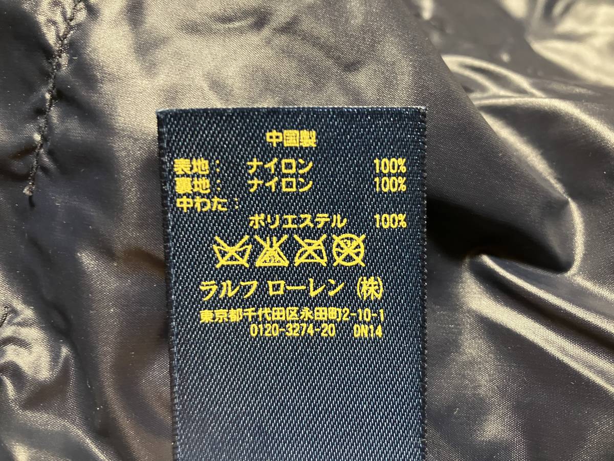 POLO RALPH LAUREN ポロ ラルフローレン キルティングジャケット 紺 M 175/96A 中古品 袖周辺に薄汚れあり_画像6