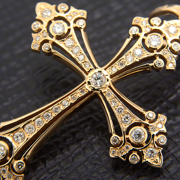  Loree Rodkin pendant men's fancy gothic Cross medium diamond pendant Gold LoreeRodkin 18KYG used 