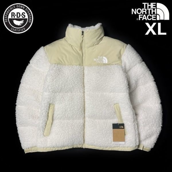 1円～!売切!【正規新品】THE NORTH FACE SHERPA NUPTSE JACKET ダウンジャケット ヌプシ モコモコ シェルパフリース 防寒(XL)白 190122-175_画像2