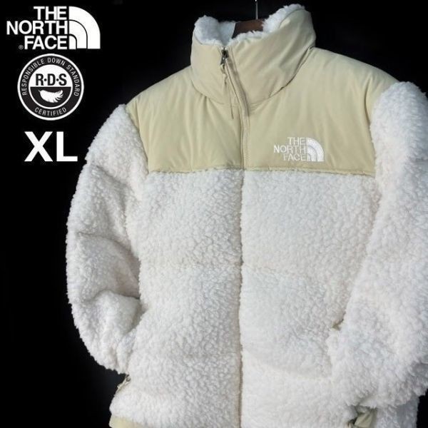 1円～!売切!【正規新品】THE NORTH FACE SHERPA NUPTSE JACKET ダウンジャケット ヌプシ モコモコ シェルパフリース 防寒(XL)白 190122-175_画像3