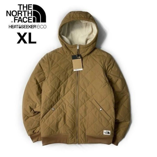 1円～!売切!【正規新品】THE NORTH FACE CUCHILLO FZ HOODIE キルティングジャケット シェルパフリース US限定 ボア(XL)ベージュ 181024-70_画像1