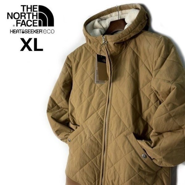 1円～!売切!【正規新品】THE NORTH FACE CUCHILLO FZ HOODIE キルティングジャケット シェルパフリース US限定 ボア(XL)ベージュ 181024-70_画像3