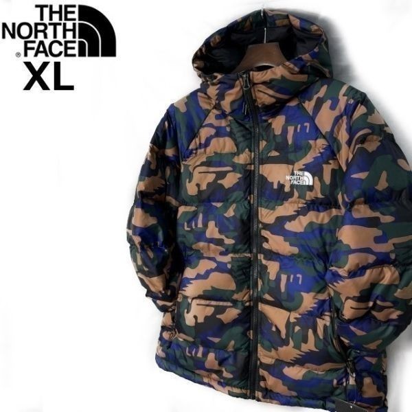 1円～!売切!【正規新品】THE NORTH FACE PRINTED HYDRENALITE HOODIE ダウンジャケット US限定 最新 防寒(XL)茶 黒 迷彩柄 190122-130_画像3