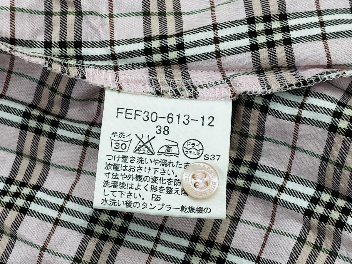 埼♪ 2点セット BURBERRY BLUE LABEL バーバリー ブルーレーベル 長袖シャツ ノバチェック ピンク レディース サイズ38 ♪1619_画像10