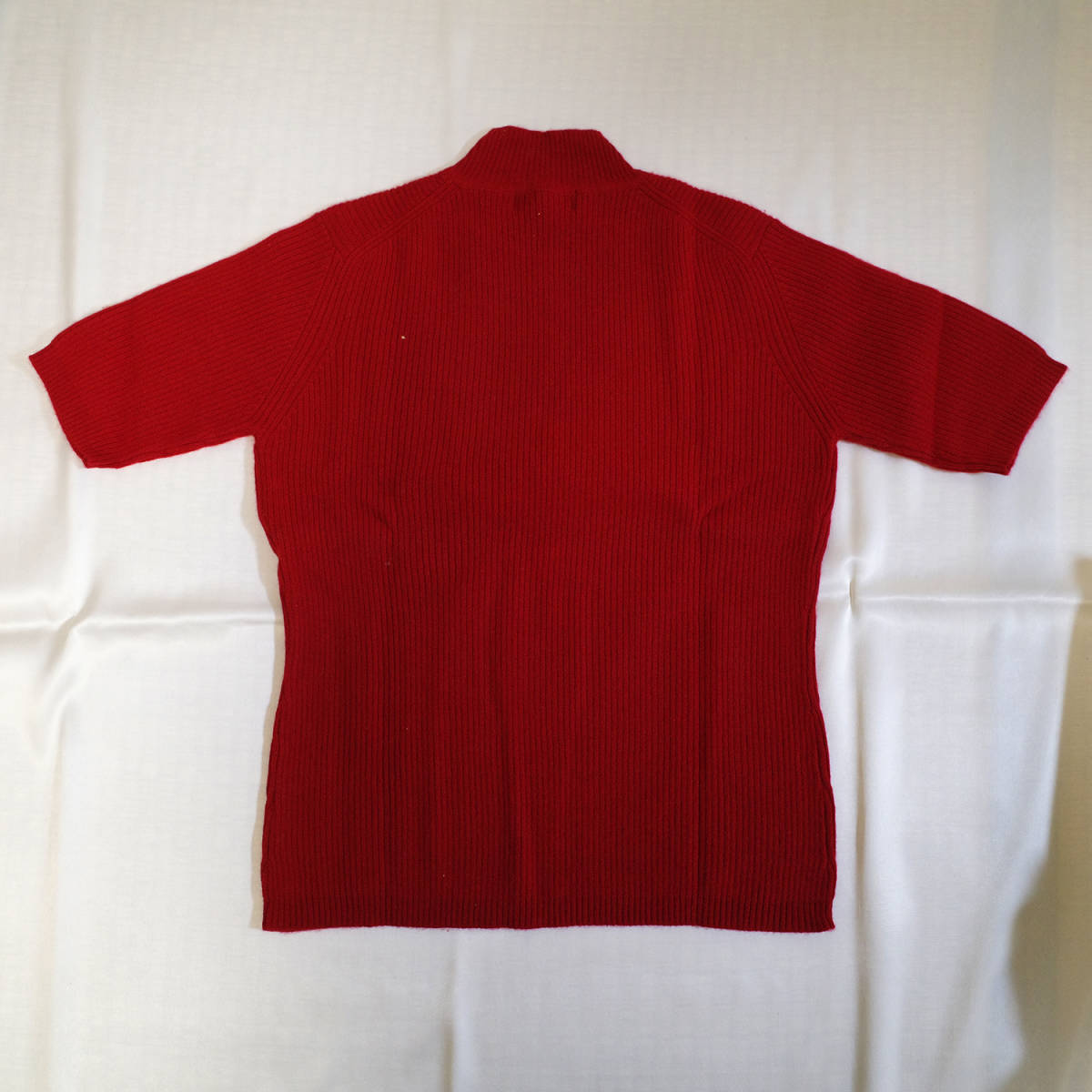 refle【タグ付き】 カシミヤ 半袖 セーター レディース 赤 ベージュ Lサイズ ２枚セット 難あり Moderage ［①］_画像3