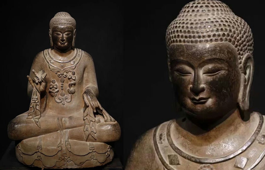 布袋像 銅製 七福神 時代 銅像 縁起物 細密造 高さ約20cm 縁起物 置物