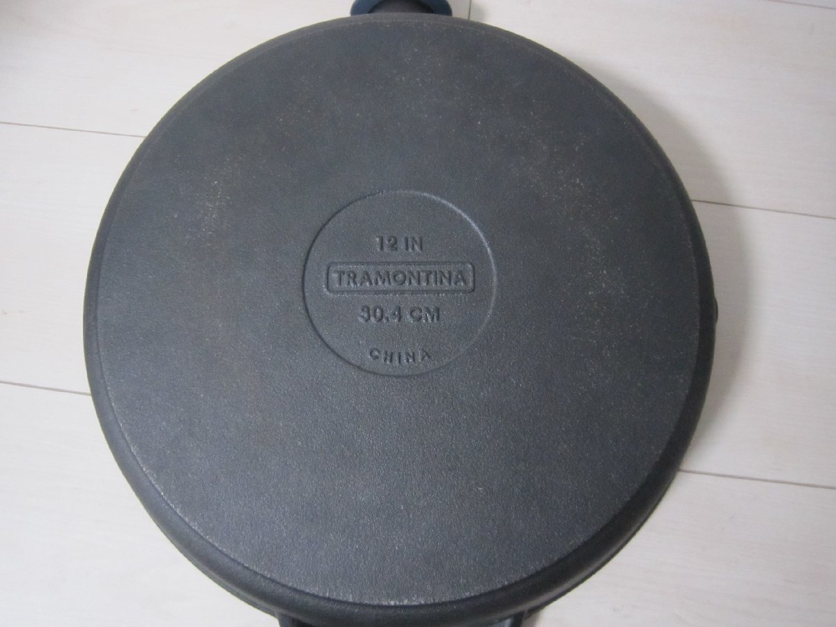  exhibition goods TRAMONTINA tiger mon tea na fry pan 2 sheets (25.4cm&30.4cm) skillet cast iron iron made IH correspondence oven gas fire camp outdoor 