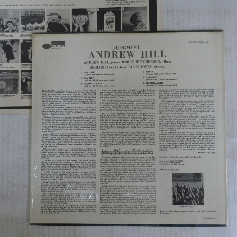 46054601;【US盤/BLUE NOTE/VAN GELDER刻印/LIBERTY/シュリンク】Andrew Hill / Judgment!_画像2