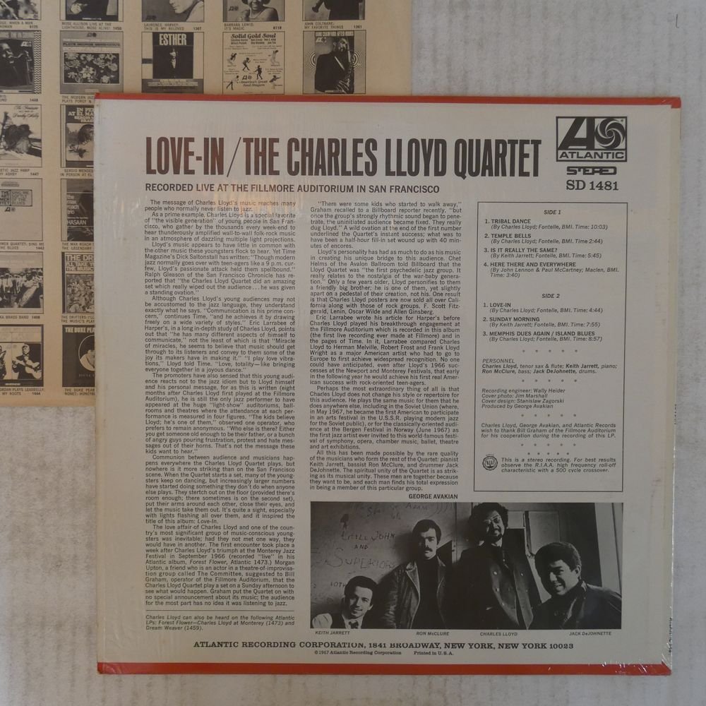 46054789;【US盤/黒ファン/シュリンク】The Charles Lloyd Quartet / Love-In_画像2