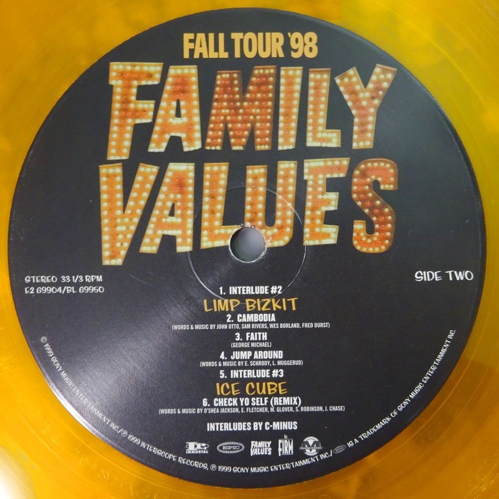 14027165;【US盤/2LP/ハイプステッカー/Yellow Translucent Vinyl】V.A. (Ice Cube, Korn ほか) / Family Values Tour '98_画像5