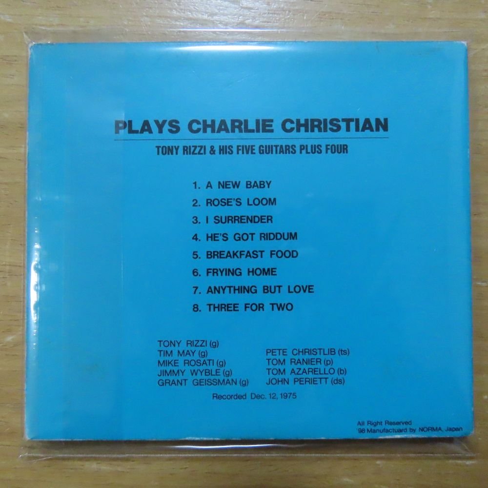 41081800;【CD】TONY RIZZI&HIS FIVE GUITARS PLUS FOUR / PLAYS CHARLIE CHRISTIAN　NOCD-5654_画像2