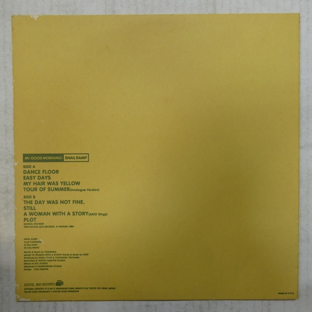 47044039;【US盤/Green Vinyl】Snail Ramp / Mr. Good Morning!_画像2