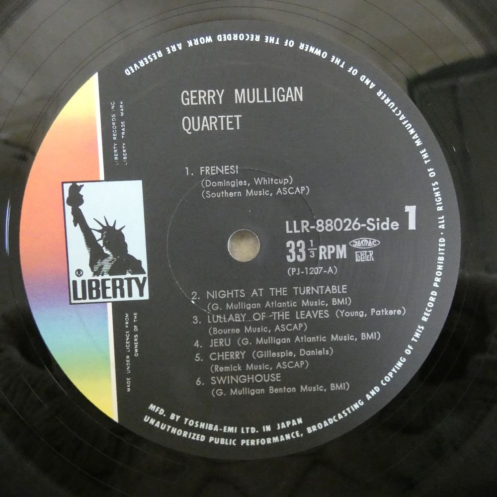 46055507;【国内盤】Gerry Mulligan Quartet / Pacific Jazz_画像3
