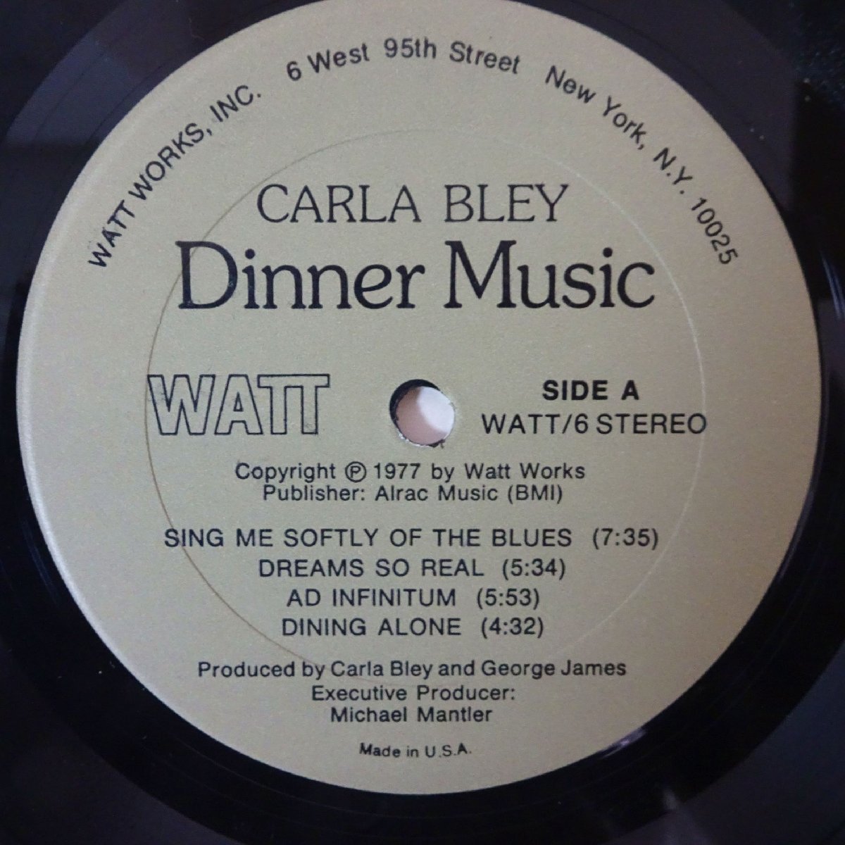 11175924;【US盤/WATT】Carla Bley / Dinner Music_画像3