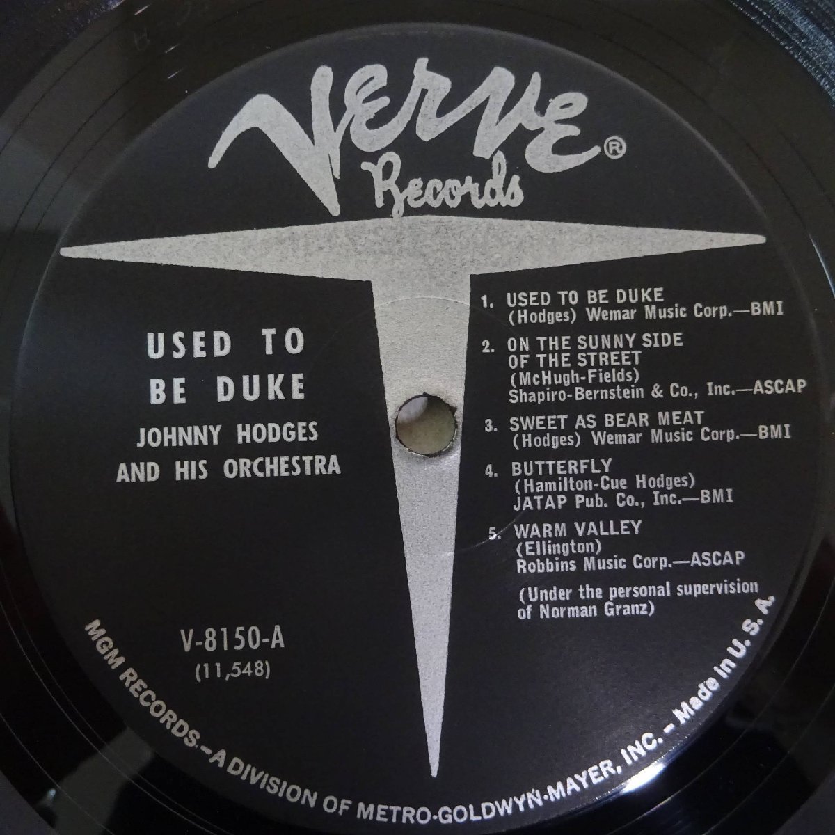 10017234;【US盤/黒T字/MONO/Verve】Johnny Hodges And His Orchestra / Used To Be Duke_画像3