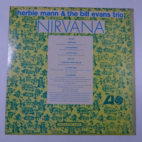 11177110;【US盤/Atlantic/コーティングジャケ】Herbie Mann & The Bill Evans Trio / Nirvana_画像2