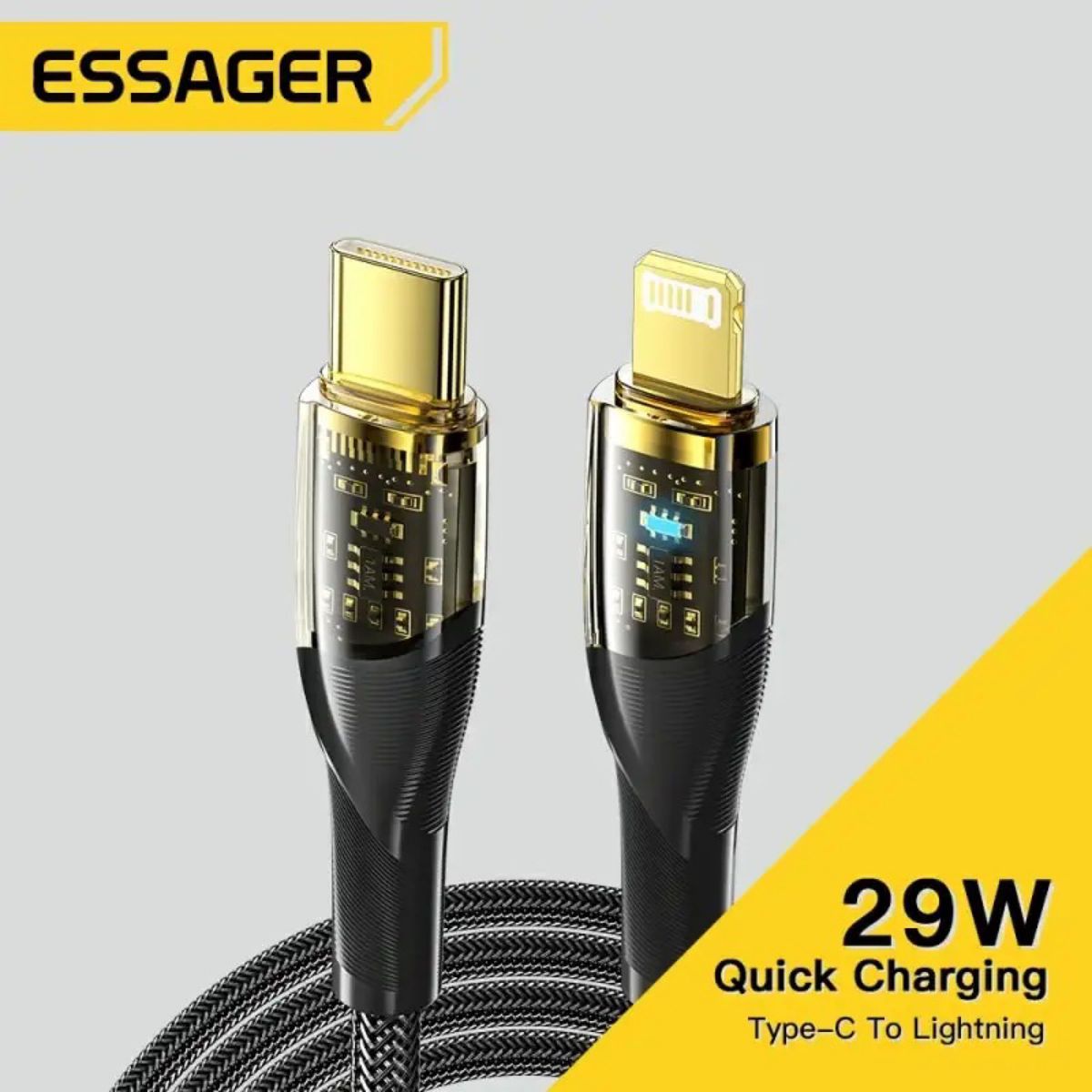 ESSAGER タイプcケーブル 新品未使用品 1m 29w 急速充電充電器 ブラック