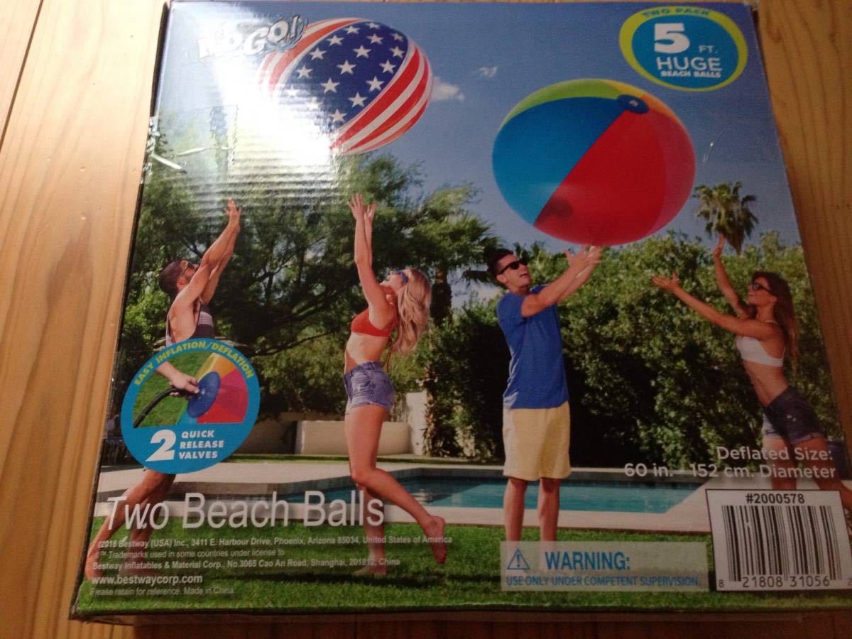  новый товар нераспечатанный быстрое решение! очень большой пляжный мяч 2 штук входит 152. american красочный морская вода . бассейн лето затраты ko бесплатная доставка *reklie-shon Event тоже!