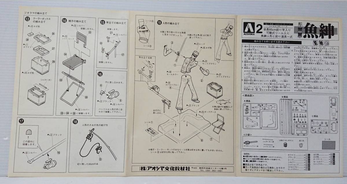 未組立 アオシマ 釣りキチ三平シリーズ 魚紳２ （鮎川　魚紳） マスコットフィギュア 可動式リール 20年以上前に購入 ワンオーナー品　_画像7