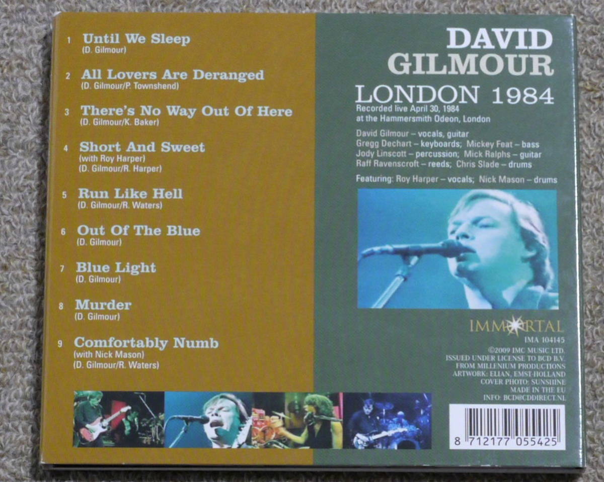 中古CD■DAVID GILMOUR LONDON 1984 EU輸入盤　ハマースミス・オデオンでのライヴ_画像3