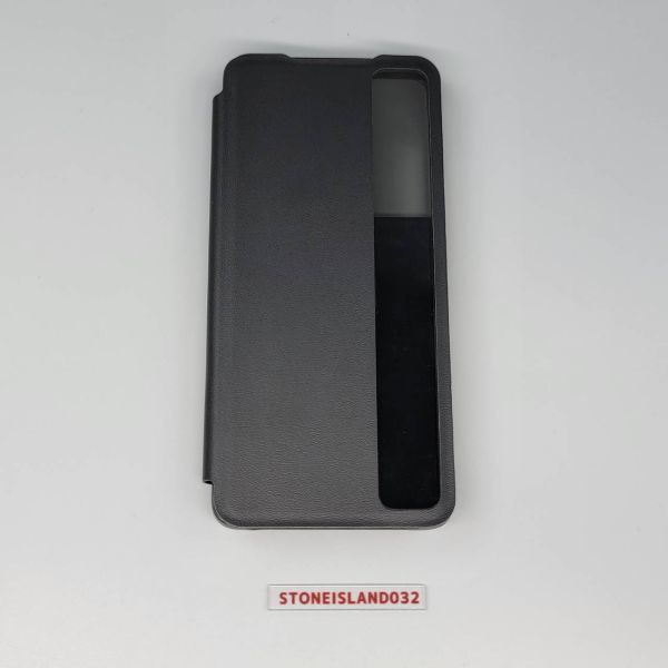 Gａｌａｘｙ Ｓ21 Uｌｔｒａ 5Ｇ 携帯ケース レザー ブラック 手帳型 小窓フリップ 携帯関連ツールシリーズ E472_画像1
