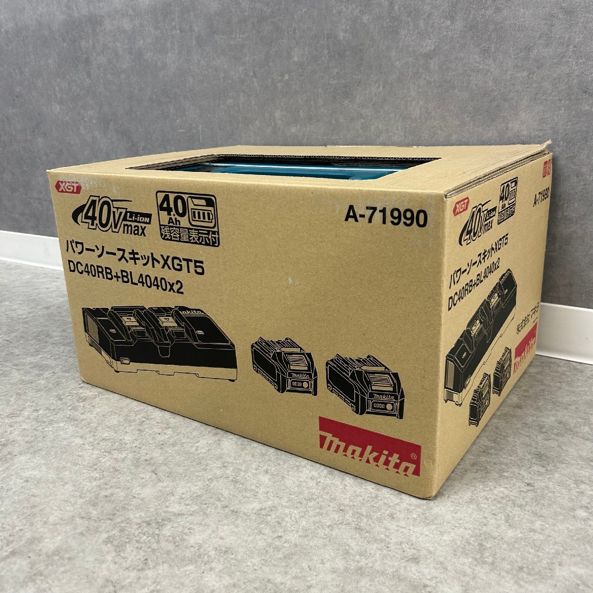 ◎L022【未開封】makita マキタ 40Vmax 4.0Ah パワーソースキット XGT5 (2口タイプ充電器付) A-71990 (ma)