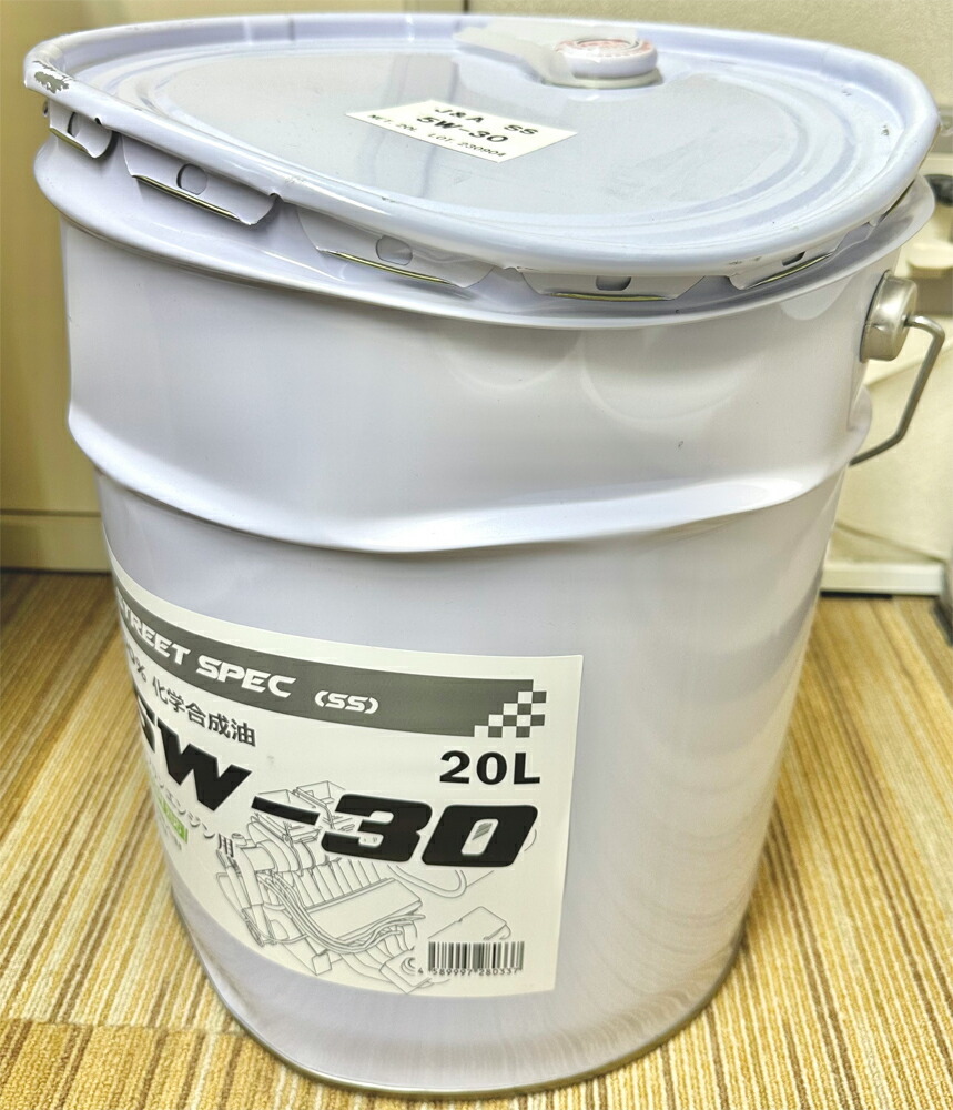 中古 J&Aオイル STREET SPEC SS SAE: 5W-30 20L 100%化学合成油 グループIII 国産 ペール缶_画像3