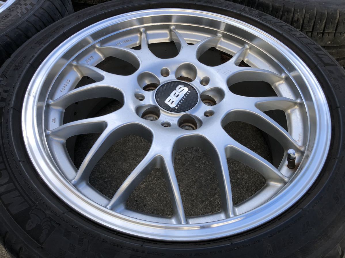 希少 絶版 BBS RG-R RG717 17インチ 17 x 7.5J オフセット 38 5H PCD 108 FORGED ボルボ S70 S80 プジョー 等 4本 1セット 中古 ミシュラン_画像8