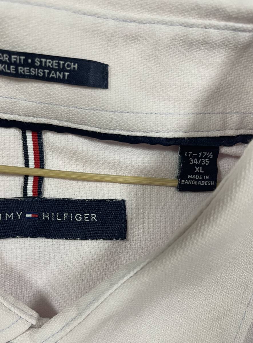 S-593 \1000即決セール USA輸入本場アメリカンカジュアル古着 TOMMY HILFIGER ライトピンク 長袖ワイドカラーシャツ XL (US-FIT)_画像5