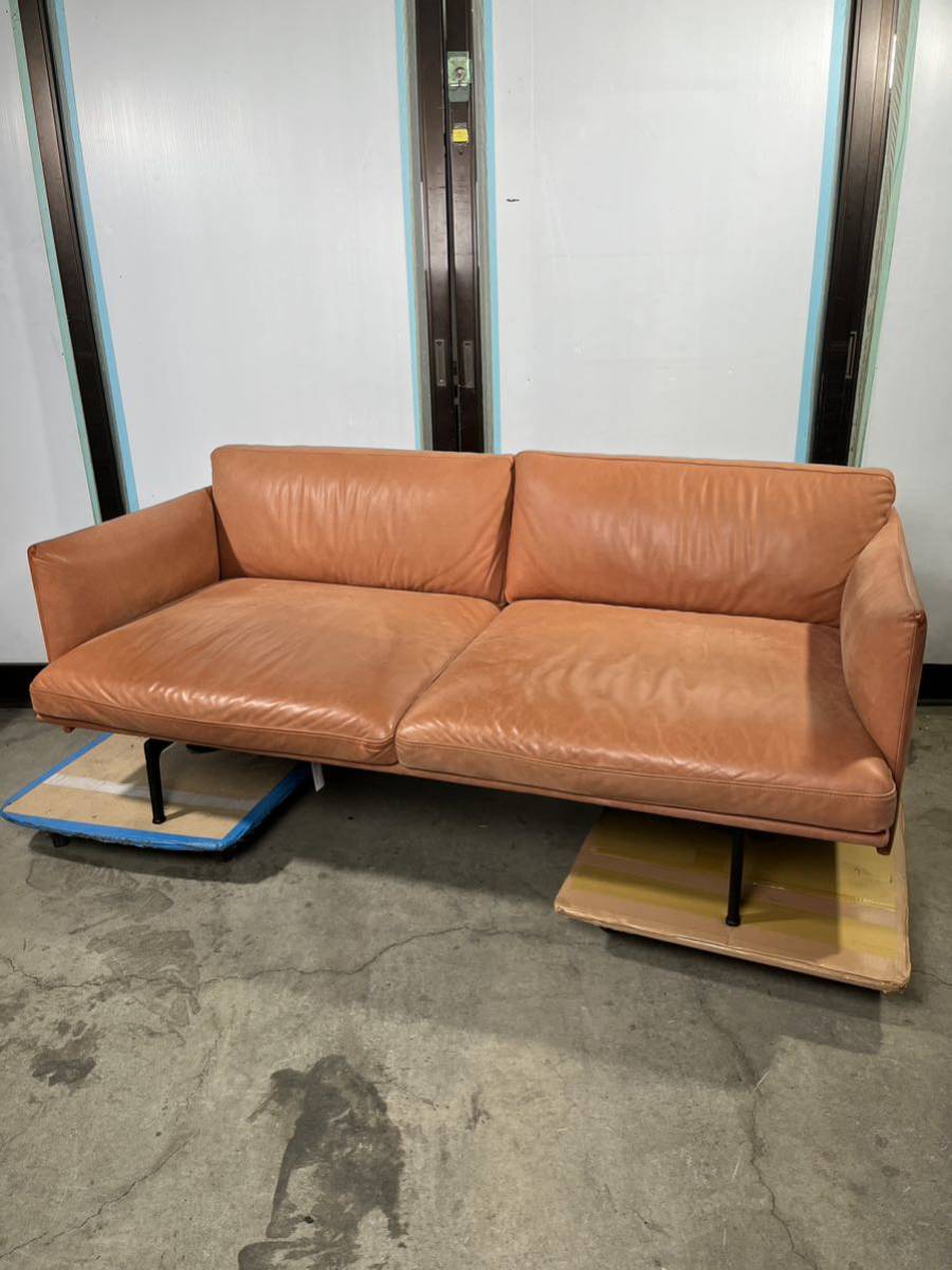 MUUTO ムート OUTLINE SOFA 2-SEATER アウトラインソファ 2シーター リファインレザーコニャック 牛革 本革 オレンジ系