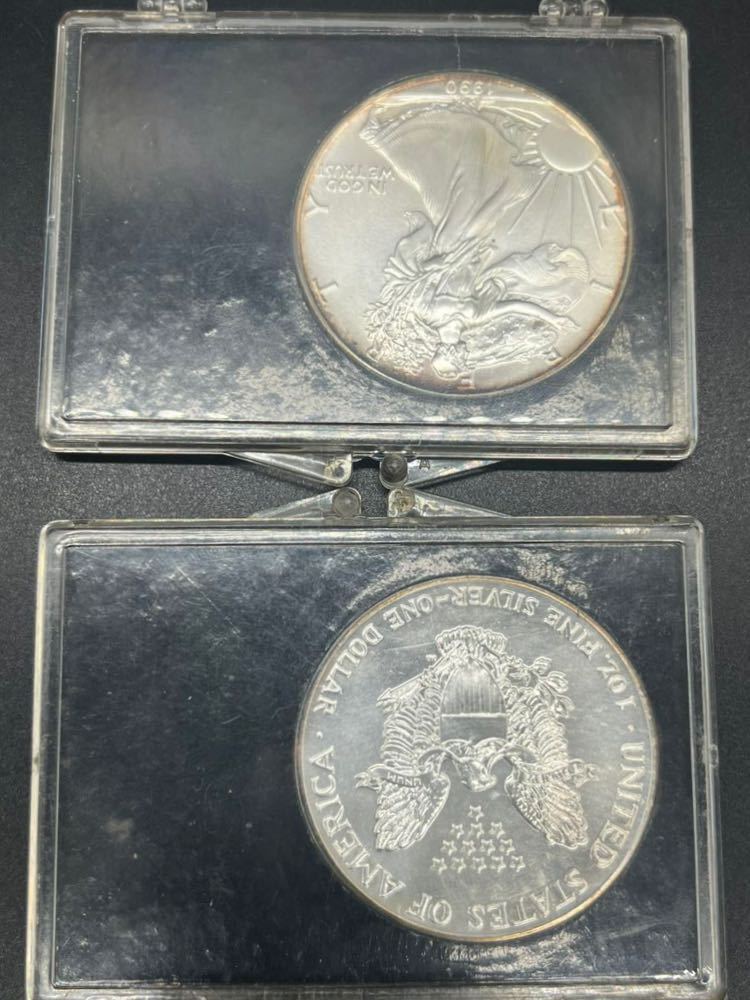 1トロイオンス ファインシルバー 1ドル ×2枚 ウォーキングリバティ イーグルコイン アメリカの画像2