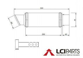 汎用　LCIPARTS　ショートステンレスマフラー　差込径50.8mm_画像2