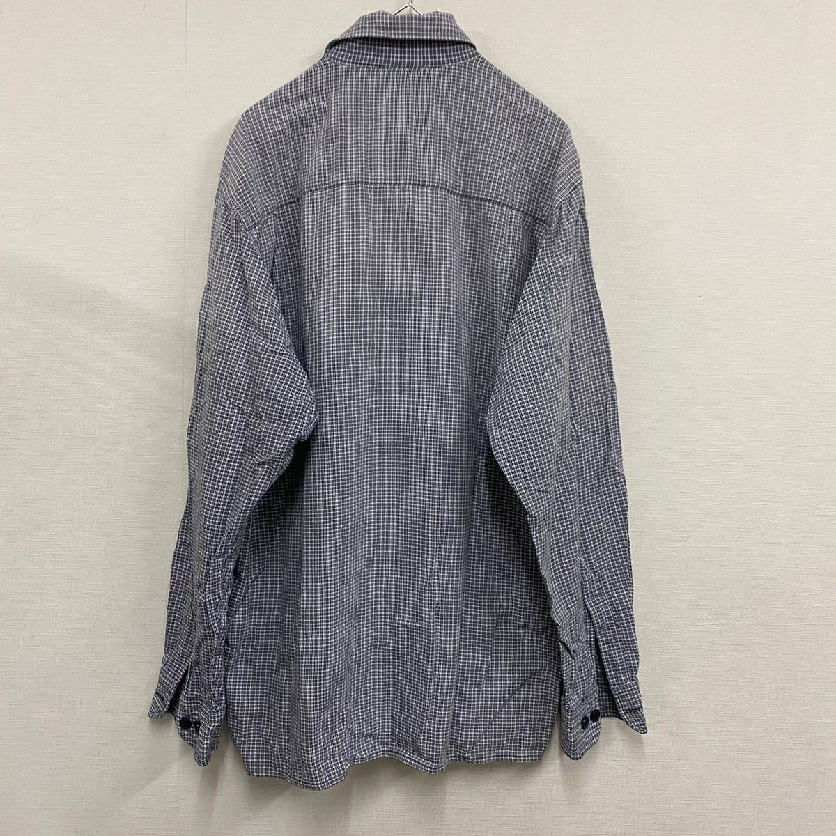 Calvin Klein Jeans カルバンクライン 長袖シャツ チェックシャツ サイズM ブルー 青 メンズ トップス 最落なし （Q11）_画像2